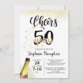 'Birthday CHEERS' NAAR # YEARS Black Gold Script Kaart (Voorkant)