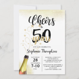 'Birthday CHEERS' NAAR # YEARS Black Gold Script Kaart
