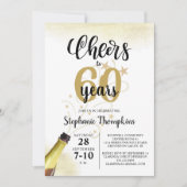 'Birthday CHEERS' NAAR # YEARS Black Gold Script Kaart (Voorkant)
