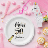 'Birthday CHEERS' NAAR # YEARS Black Gold Script Papieren Bordje (Feest)