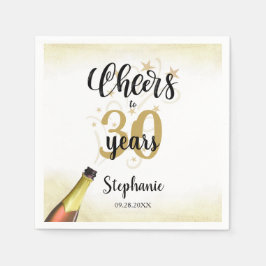 'Birthday CHEERS' NAAR # YEARS Black Gold Script Servet