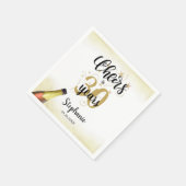'Birthday CHEERS' NAAR # YEARS Black Gold Script Servet (Hoek)