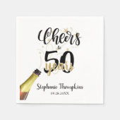 'Birthday CHEERS' NAAR # YEARS Black Gold Script Servet (Voorkant)