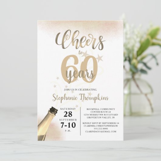 'Birthday CHEERS' NAAR # YEARS Gold Script Kaart (Staand voorkant)