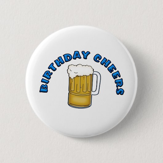 Birthday Cheers Ronde Button 5,7 Cm (Voorkant)