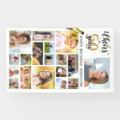 Birthday CHEERS TO # YEARS Black Gold 18 Foto Spandoek (Horizontaal)