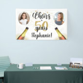 Birthday CHEERS TO # YEARS Black Gold 2 foto Spandoek (Beurs)