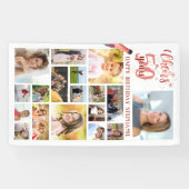 Birthday CHEERS TO # YEARS Roos Gold Photo Collage Spandoek (Horizontaal)