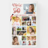 Birthday CHEERS TO # YEARS Roos Gold Photo Collage Spandoek (Verticaal)