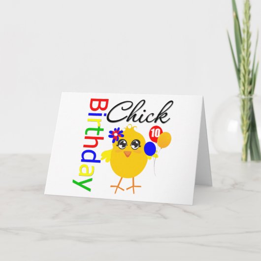 Birthday Chick 10 jaar oud Kaart (Voorkant)