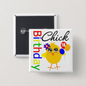 Birthday Chick 18 jaar oud Vierkante Button 5,1 Cm (Voorkant /achterkant)