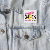 Birthday Chick 1 Vierkante Button 5,1 Cm (In situ)