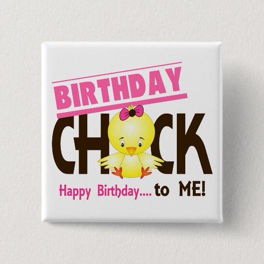 Birthday Chick 1 Vierkante Button 5,1 Cm (Voorkant)