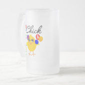 Birthday Chick 5 jaar oud Matglas Bierpul (Voorkant links)