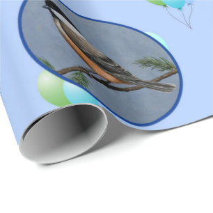 Birthday - Chickadees Cadeaupapier