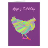 Birthday Chicken Colorful Boerderij Hen Illustrati (Voorkant)