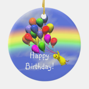 Birthday Chicken Flight Keramisch Ornament