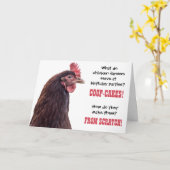 Birthday Chicken Jokes met Hen-fotokaart Kaart (Gele Bloem)