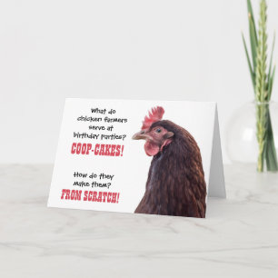Birthday Chicken Jokes met Hen Photo Kaart