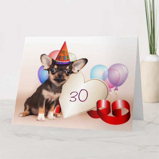 Birthday Chihuahua dog Kaart (Voorkant)