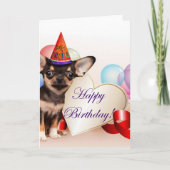Birthday Chihuahua dog Kaart (Voorkant)