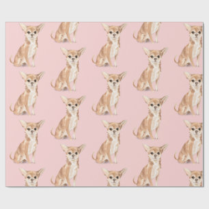 Birthday Chihuahua Dog Pink Party Pet Cadeaupapier