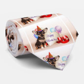 Birthday Chihuahua dog Stropdas (Opgerold)