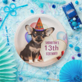 Birthday Chihuahua gepersonaliseerd papieren bord (Feest)