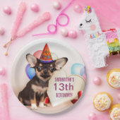 Birthday Chihuahua gepersonaliseerd papieren bord (Feest)