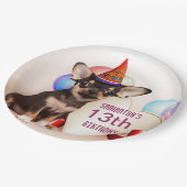 Birthday Chihuahua gepersonaliseerd papieren bord (Gekanteld)