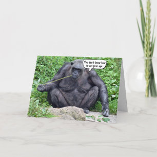 Birthday Chimpansee die oudere Humor krijgt Kaart