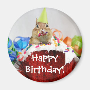 Birthday Chipmunk Magneet