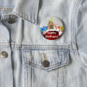Birthday Chipmunk Ronde Button 5,7 Cm (In situ)