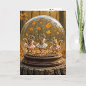 Birthday Chipmunks Dancing In a Glass Globe Kaart (Voorkant)