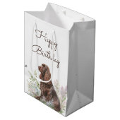 Birthday Chocolate Cocker Spaniel Medium Cadeauzakje (Voorkant Gekanteld)