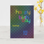 Birthday circels voor broer van 12 jaar kaart (Gele Bloem)