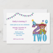 Birthday Clown Beer, Two, Birthday Invitation Kaart (Voorkant)