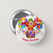 Birthday Clown Button Pin (Voorkant /achterkant)