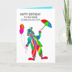 Birthday, Clown, kleindochter, Kaleidoscoop Group Kaart