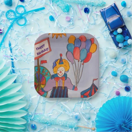 Birthday Clown Papieren Bordje (Feest)