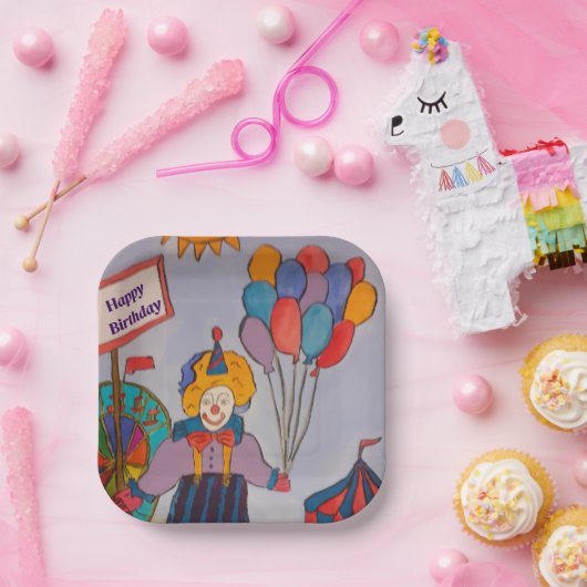 Birthday Clown Papieren Bordje (Feest)