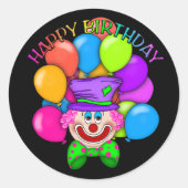 Birthday Clown unisex party sticker (Voorkant)