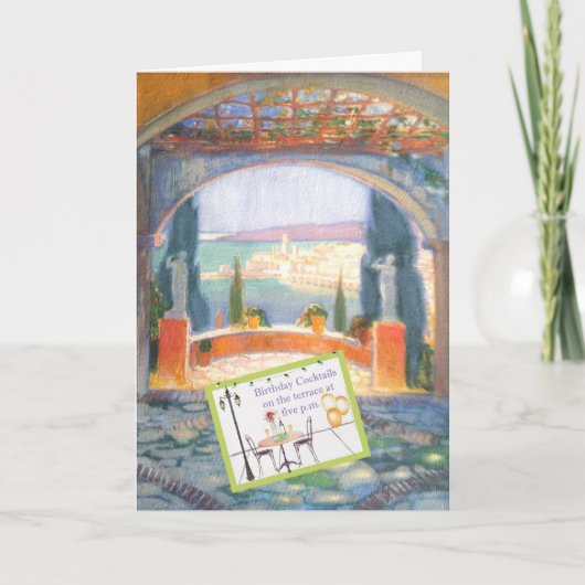 BIRTHDAY COCKTAILS OP DE TERRATIE VAN VILLA   KAART (Voorkant)