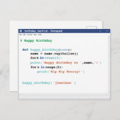 Birthday Coder Format Notitieblok Computer Program Briefkaart (Voorkant / Achterkant)