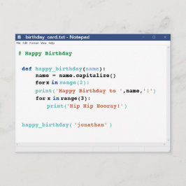 Birthday Coder Format Notitieblok Computer Program Briefkaart