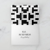 Birthday Coffee en Crossword Puzzle Kaart (Binnen)