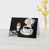 Birthday Coffee en Crossword Puzzle Kaart (Gele Bloem)