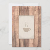 Birthday Coffee Friends Party Rustic Cafe Wood Kaart (Achterkant)