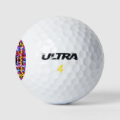 Birthday Colorful Bokeh Lights Monogram Initiaal Golfballen (Logo)