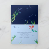 Birthday Colorful Mermaid in Zee Name Insert Kaart (Binnen)